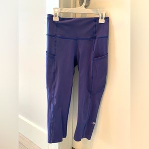 Lululemon Fast and Free High Rise Crop Leggings With Pockets